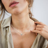 Dainty Silver + Gold Heart Necklace