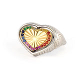 Mixed Metal Love Explosion Rainbow Flip Ring