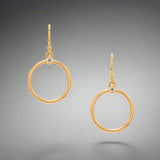 Gold Diamond Circle Earrings