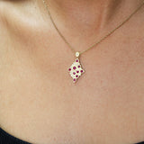 Ruby Mosaic Cluster Pendant Necklace - Memo
