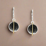 Silver and Golf-filled Concave Disc Earrings