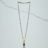 Silver and Gold-Filled Labradorite Pear Necklace