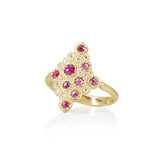 Mosaic Ruby Cluster Ring - Memo