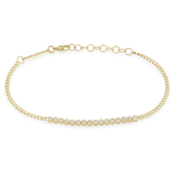 Bezel Diamond Tennis X-Small Curb Chain Bracelet