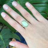 Prehnite and Diamond Ring