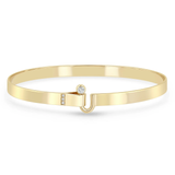 14k Flat Wire Cuff Bracelet with Diamond Accents