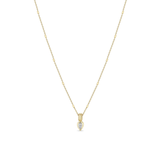 Pear Cut Diamond Necklace with Corrugated Bead Bail