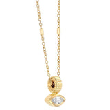 14k Bezeled Marquise Diamond Necklace