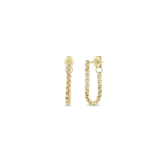 14k Small Box Chain Front to Back Earrings
