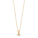 14k Bezeled Marquise Diamond Necklace
