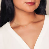 14k Bezeled Marquise Diamond Necklace