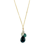 Kyanite, Prehnite, Quartz & Moonstone Cluster Necklace