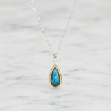 Labradorite Teardrop Sterling and Gold-filled necklace