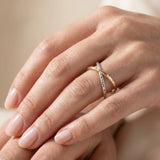 Silver & Gold-filled Criss-Cross Ring