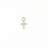 Tiny Prong Set Diamond Cross Charm