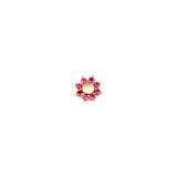 Tiny Ruby Flower Charm