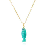 Carved Stone Fish Necklace