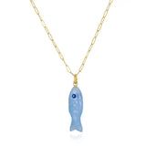 Carved Stone Fish Necklace