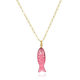 Carved Stone Fish Necklace
