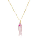 Carved Stone Fish Necklace