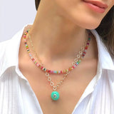 Gold Filled Rainbow Quartz Necklace