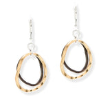 Silver & Gold-Filled Organic Double Circle Earrings