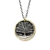 Silver and Gold-filled Oak Tree Necklace