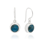 Bezel Set Apatite Drop Earrings