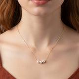 Gold-filled 3 Pearl Necklace