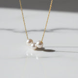 Gold-filled 3 Pearl Necklace