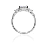 Three Stone Rosebud Ring