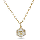 Mother of Pearl Pave Butterfly Necklace