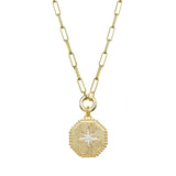 Pave Sunburst Pendant Necklace