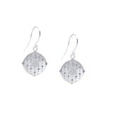 Silver Engraved Sky Earrings in Diamond