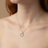 Silver Pearl Open Circle Necklace
