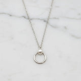 Silver Pearl Open Circle Necklace