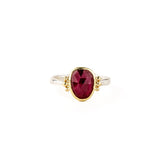 Ruby Seagrass Ring with Gold Beads