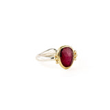 Ruby Seagrass Ring with Gold Beads