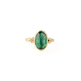 Green Kyanite Ring with Diamonds