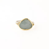 Aquamarine Ring with Diamonds