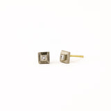 Square Post Earrings with Princess Cut Diamonds