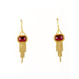 Ruby Tassel Earrings