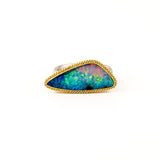 Triangular Boulder Opal Ring