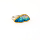Triangular Boulder Opal Ring
