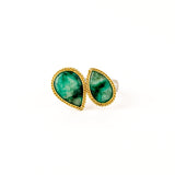Double Pear Emerald Ring