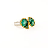 Double Pear Emerald Ring