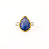 7.95 ct Teardrop Tanzanite Ring
