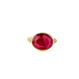 Ruby Seagrass Ring with Diamonds