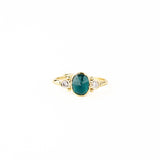14k Grandidierite Ring w Wht Diamonds