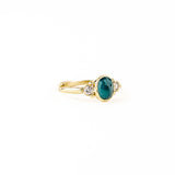 14k Grandidierite Ring w Wht Diamonds